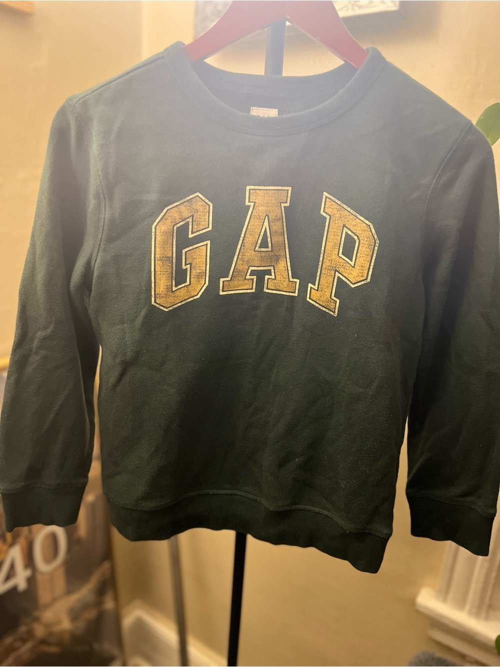 GAP Dark Green Sweatshirt with Gold Logo